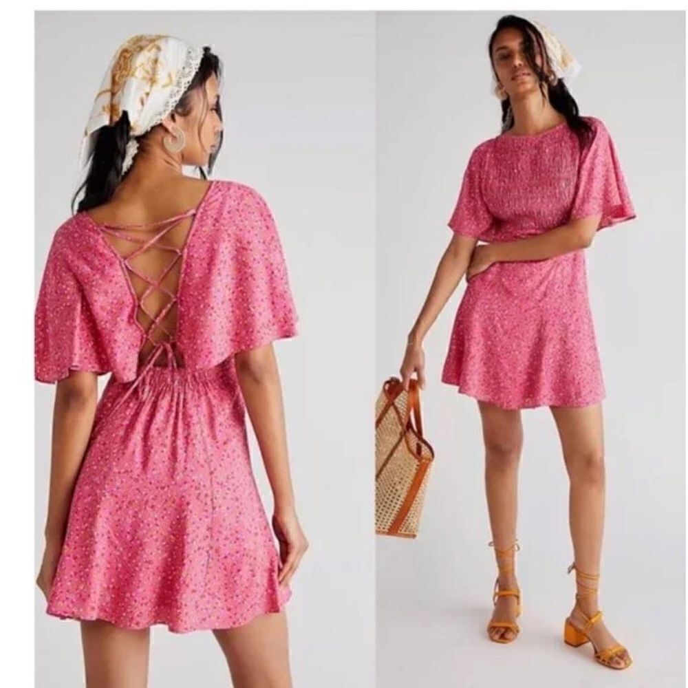 Free people mini dress pink S